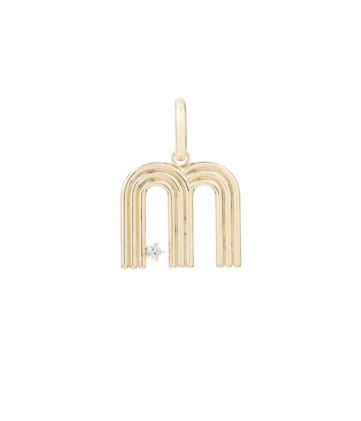 Groovy Diamond Initial M Charm 14K