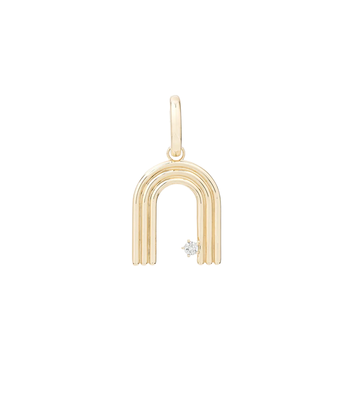 Groovy Diamond Initial N Charm 14K