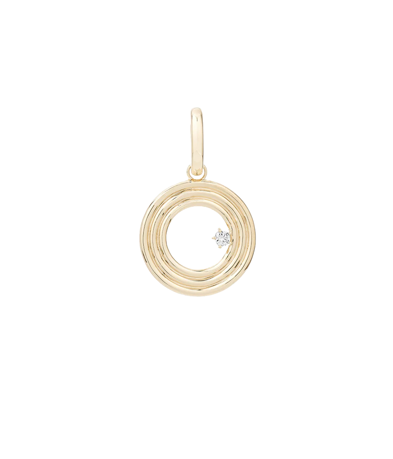 Groovy Diamond Initial Charm In 14K