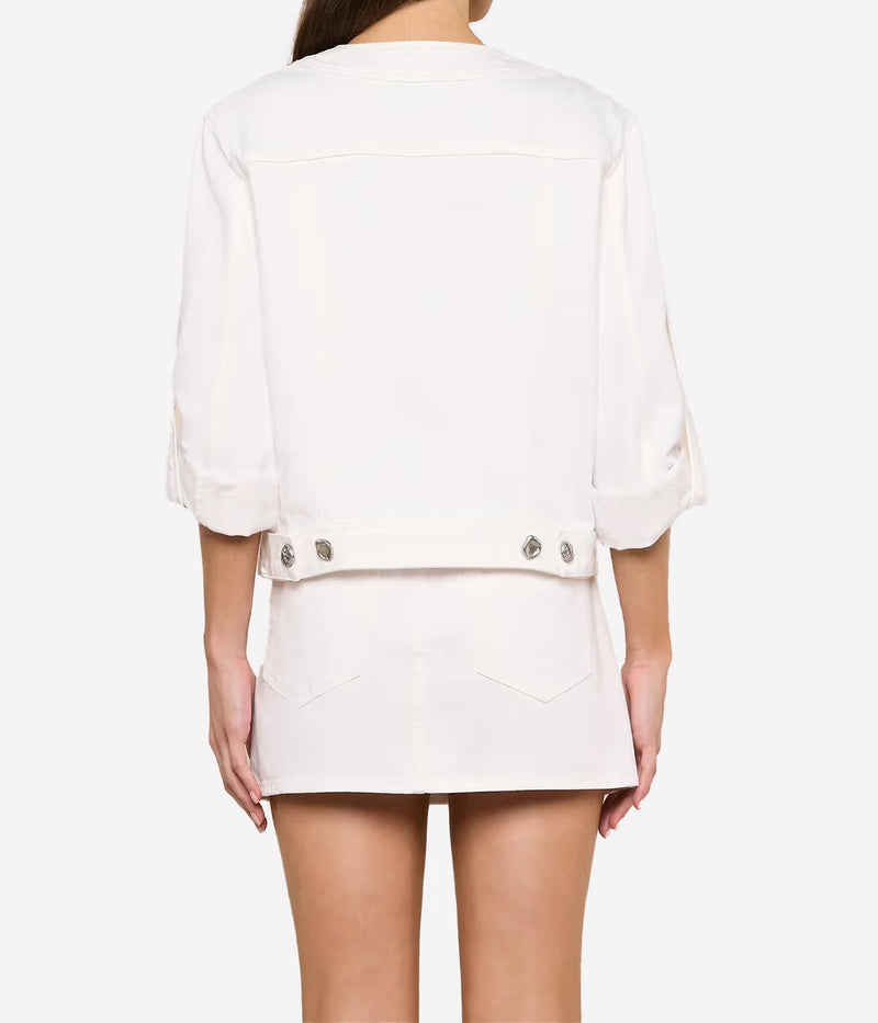 Anouk Collarless Jacket in Blanc
