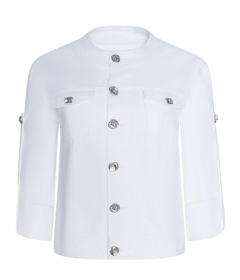 Anouk Collarless Jacket in Blanc