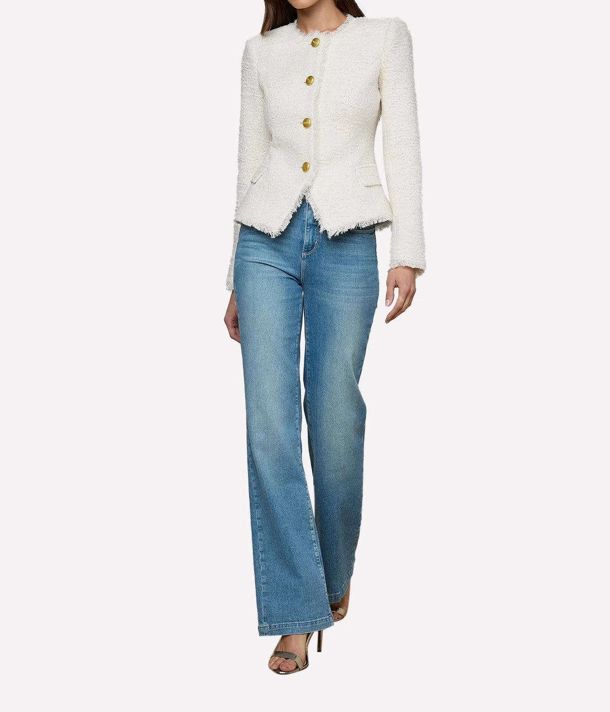 Nerina Structured Blazer In Ivory