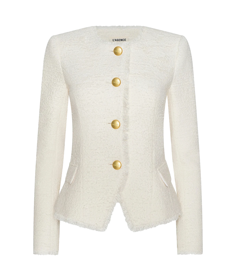 Nerina Structured Blazer In Ivory