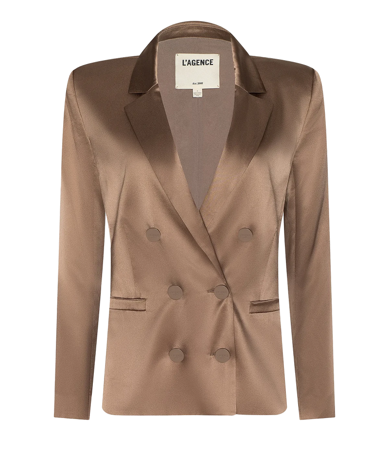 Sena Double Breasted Blazer In Portabella