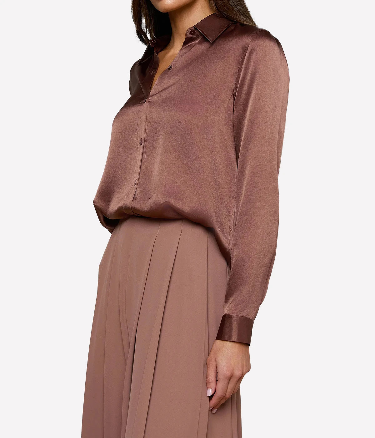 Tyler LS Blouse In Light Mink