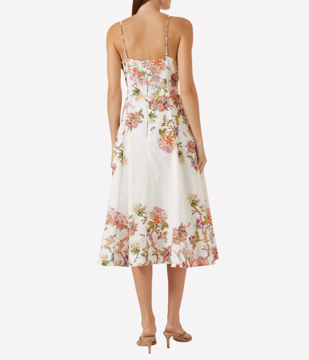 V Neck Midi Dress In Ivory