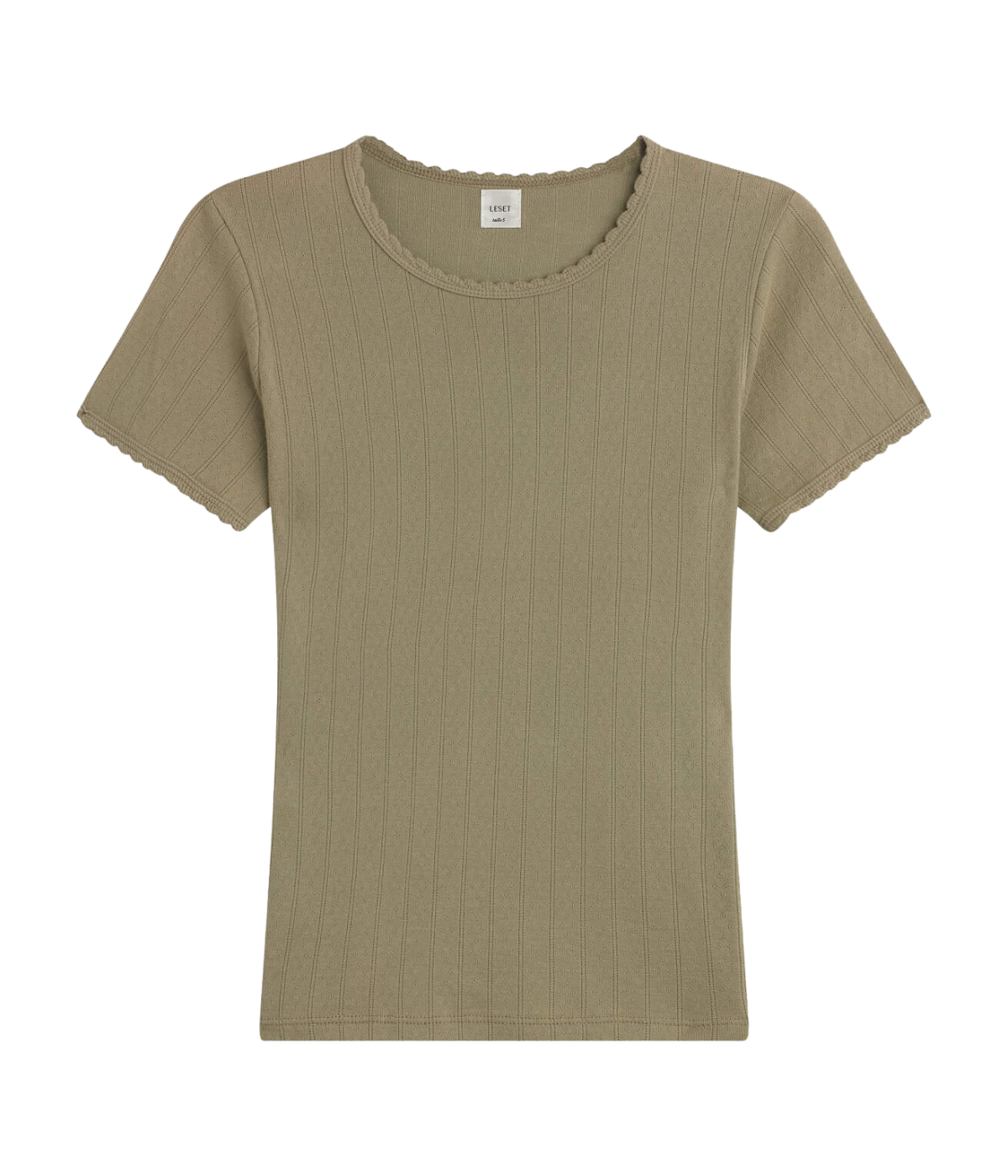 Pointelle Slim Fit Tee in Cypress