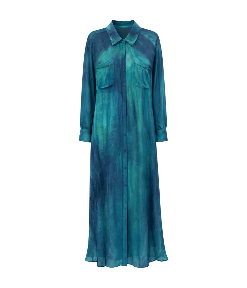 Boyfriend Shirt Dress in Capri Stripe