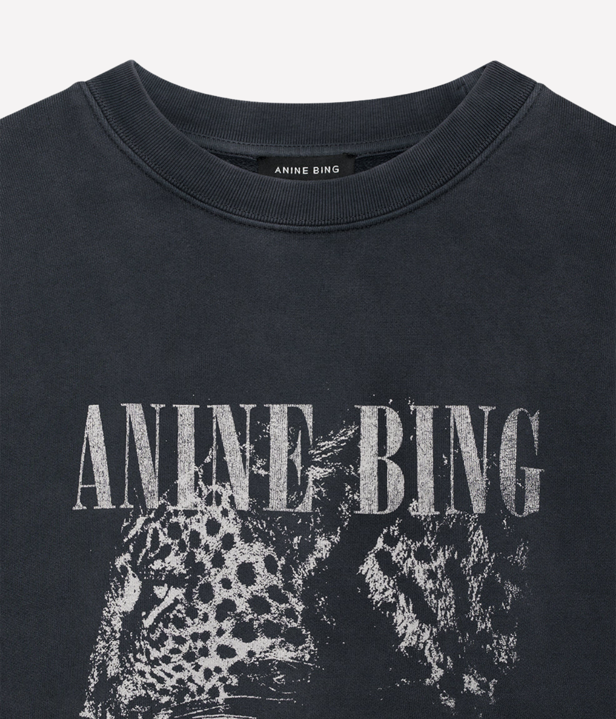 Spencer Leopard Sweatshirt in Washed Black