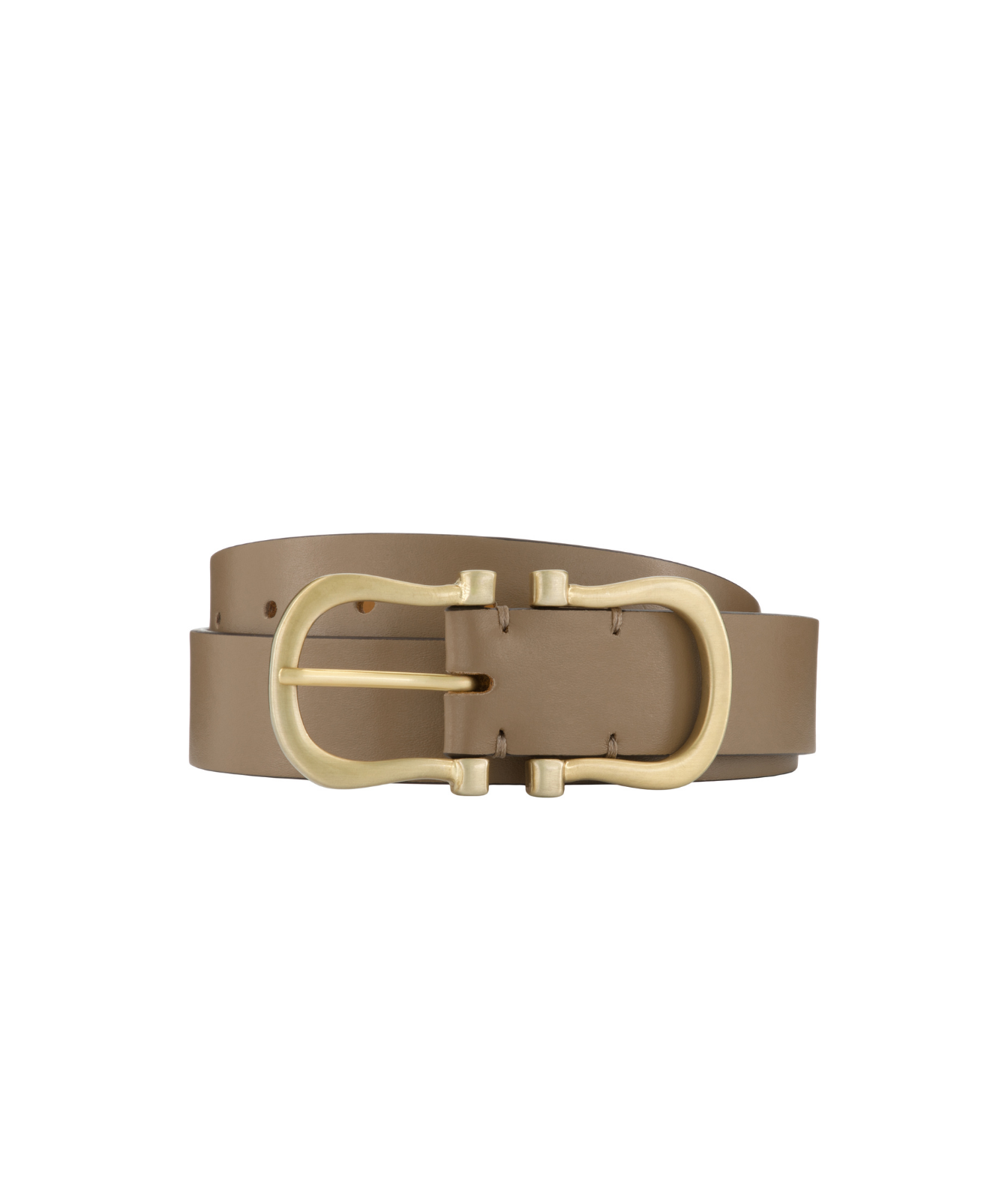 Baby Brushed Gold Nicky X Belt in Mushroom