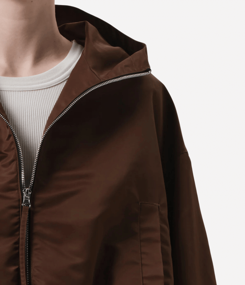 Cropped Windbreaker In Brown