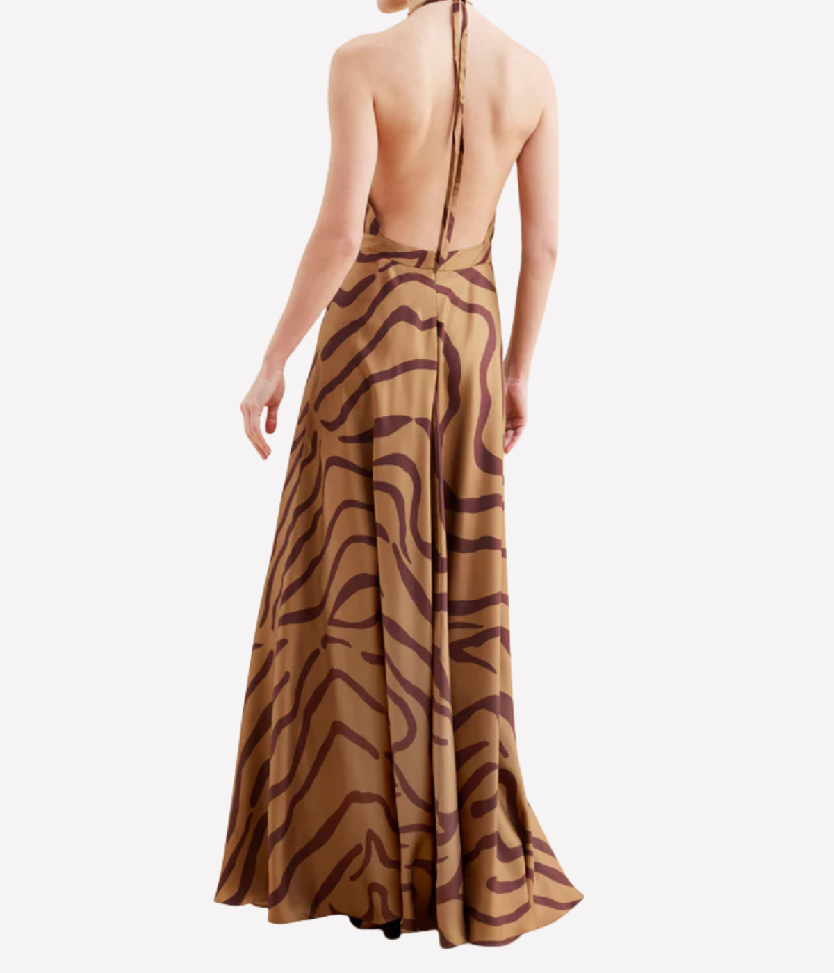Giovanna Dress in Zebra Beige Bordeaux