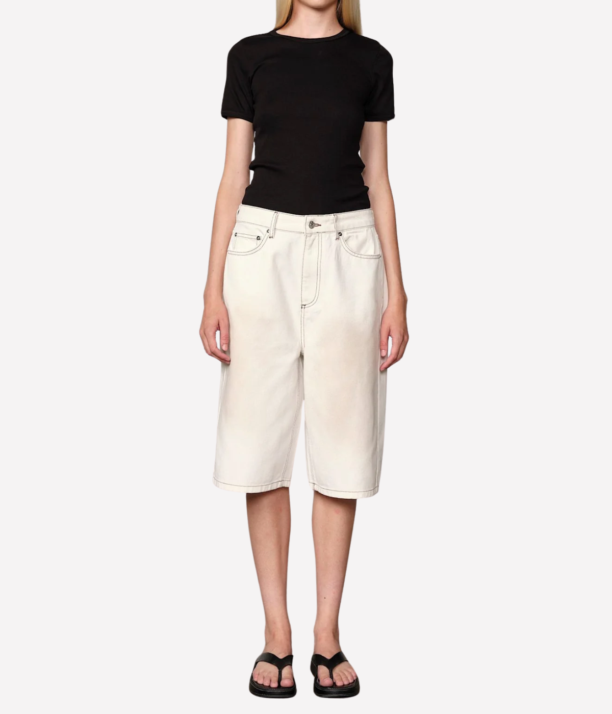 Emily Denim Short in Off White