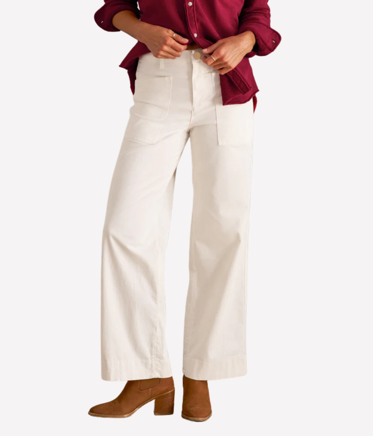 Limerick Wrap Pocket Pant in Chalk