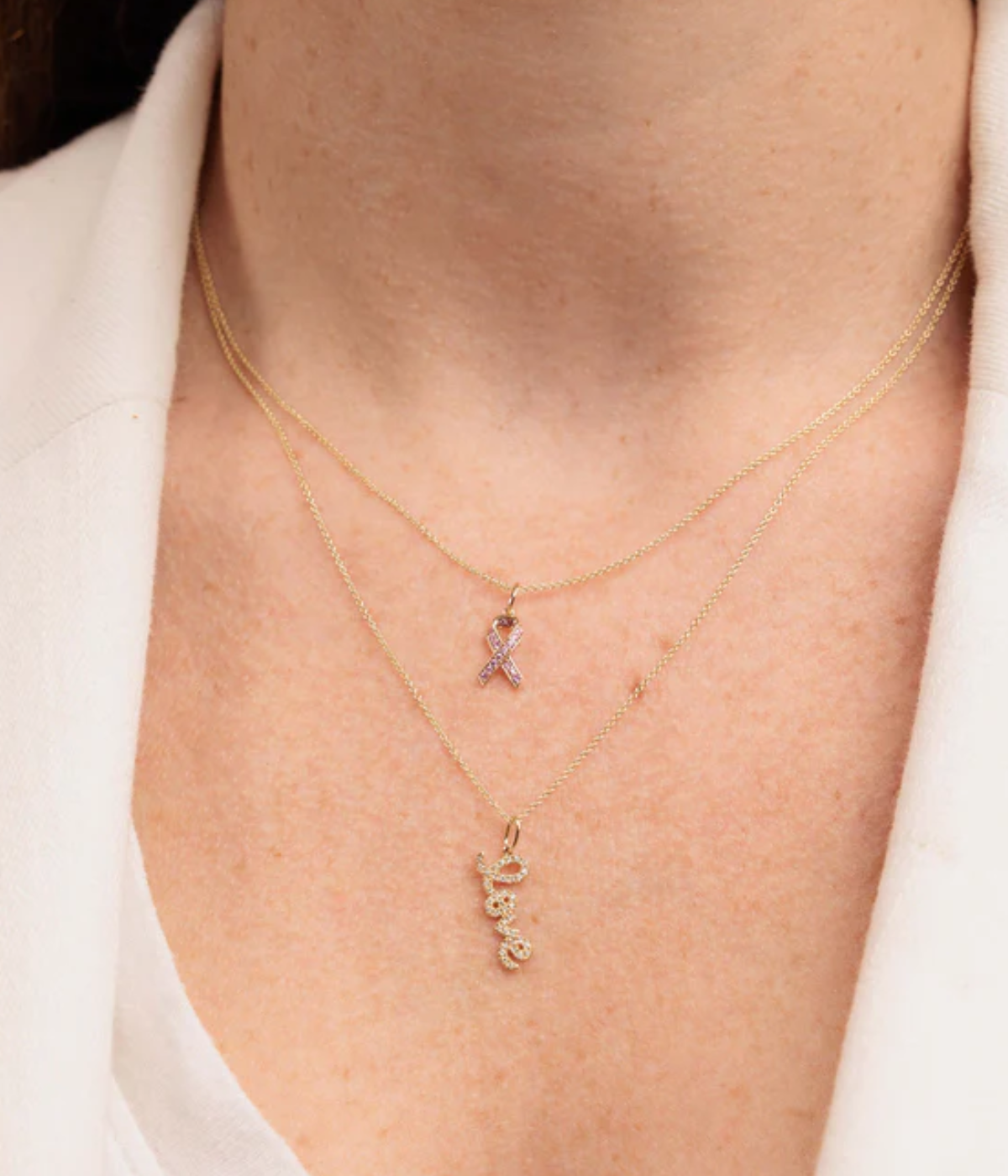 Small Love Necklace in 14k Yellow Gold