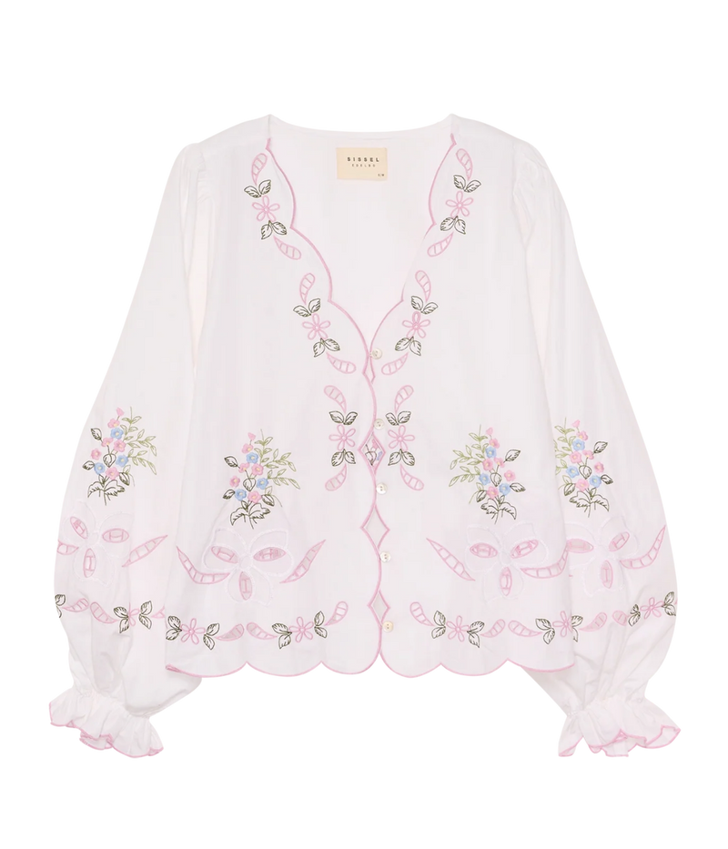 Sada Top In White Pastel
