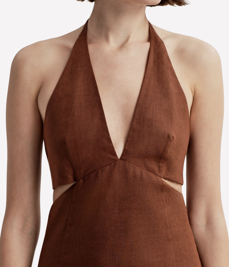 Evelena Dress in Brunette