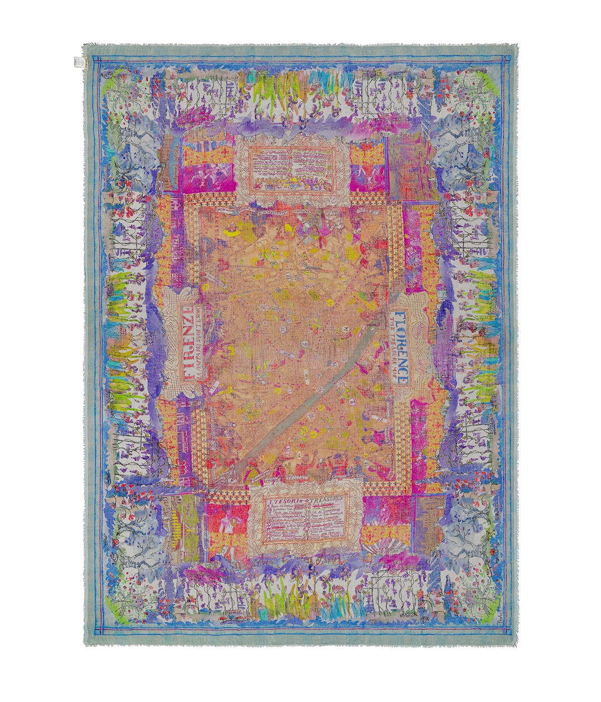 Florence Map Scarf in Multi