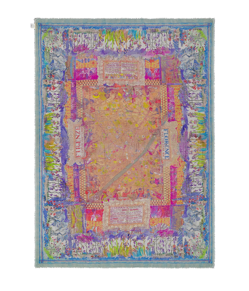 Florence Map Scarf in Multi