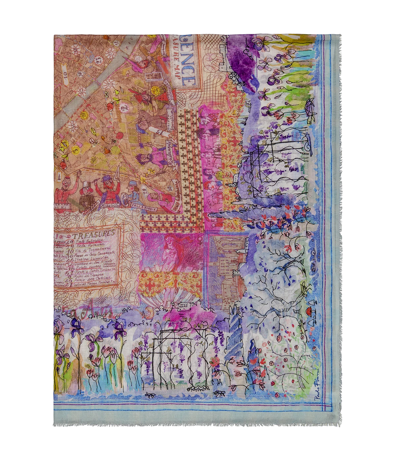 Florence Map Scarf in Multi