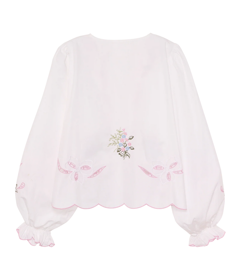 Sada Top In White Pastel