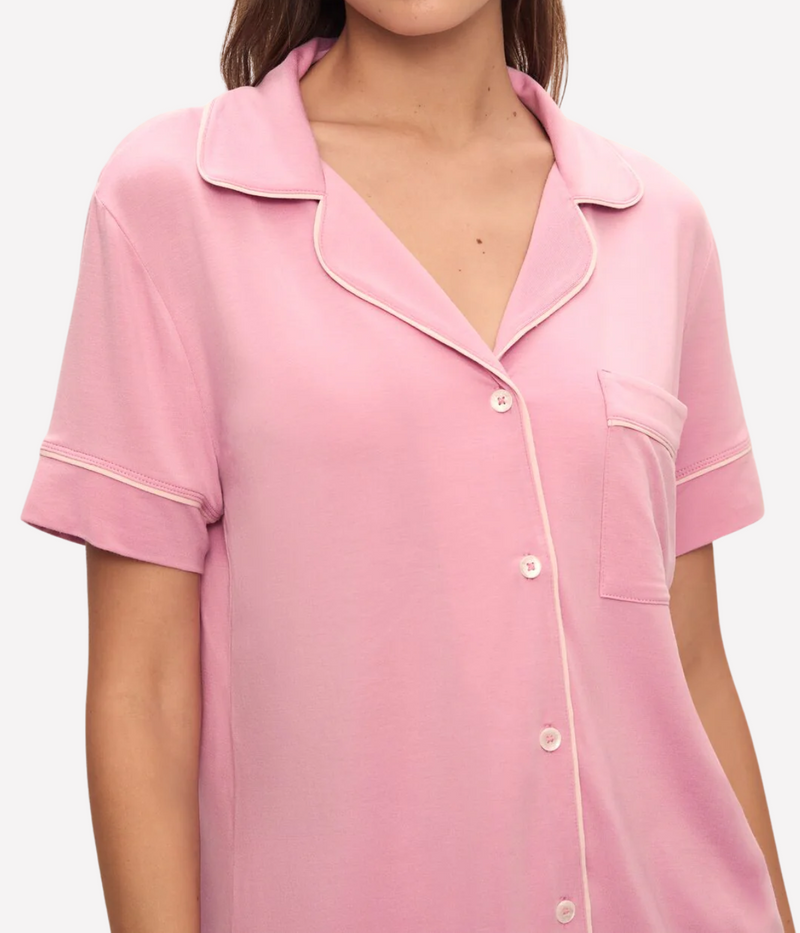 Gisele Short Sleeve PJ Set In Rose Quartz