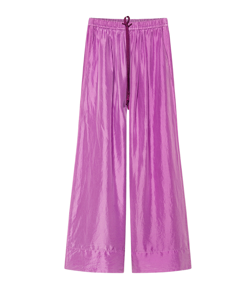 Habotai Silk Drawstring Pants in burlesque