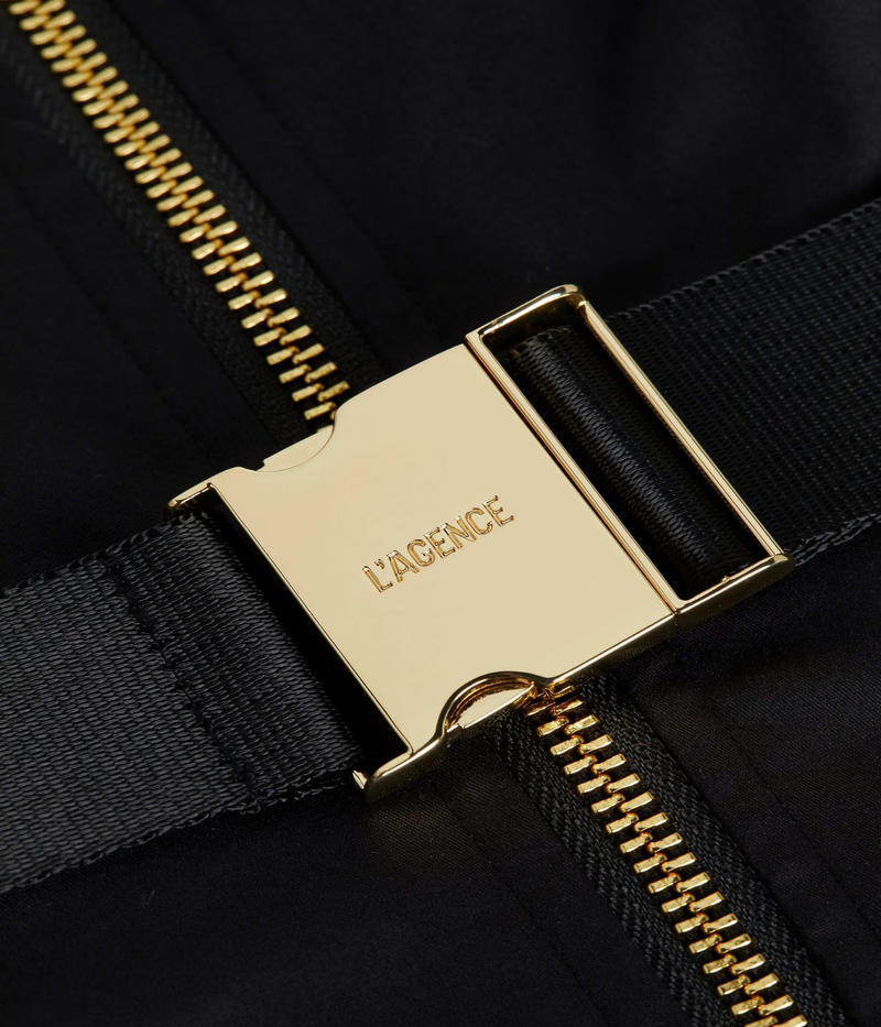 Kylo Belted Shirt Dress in Black Gold