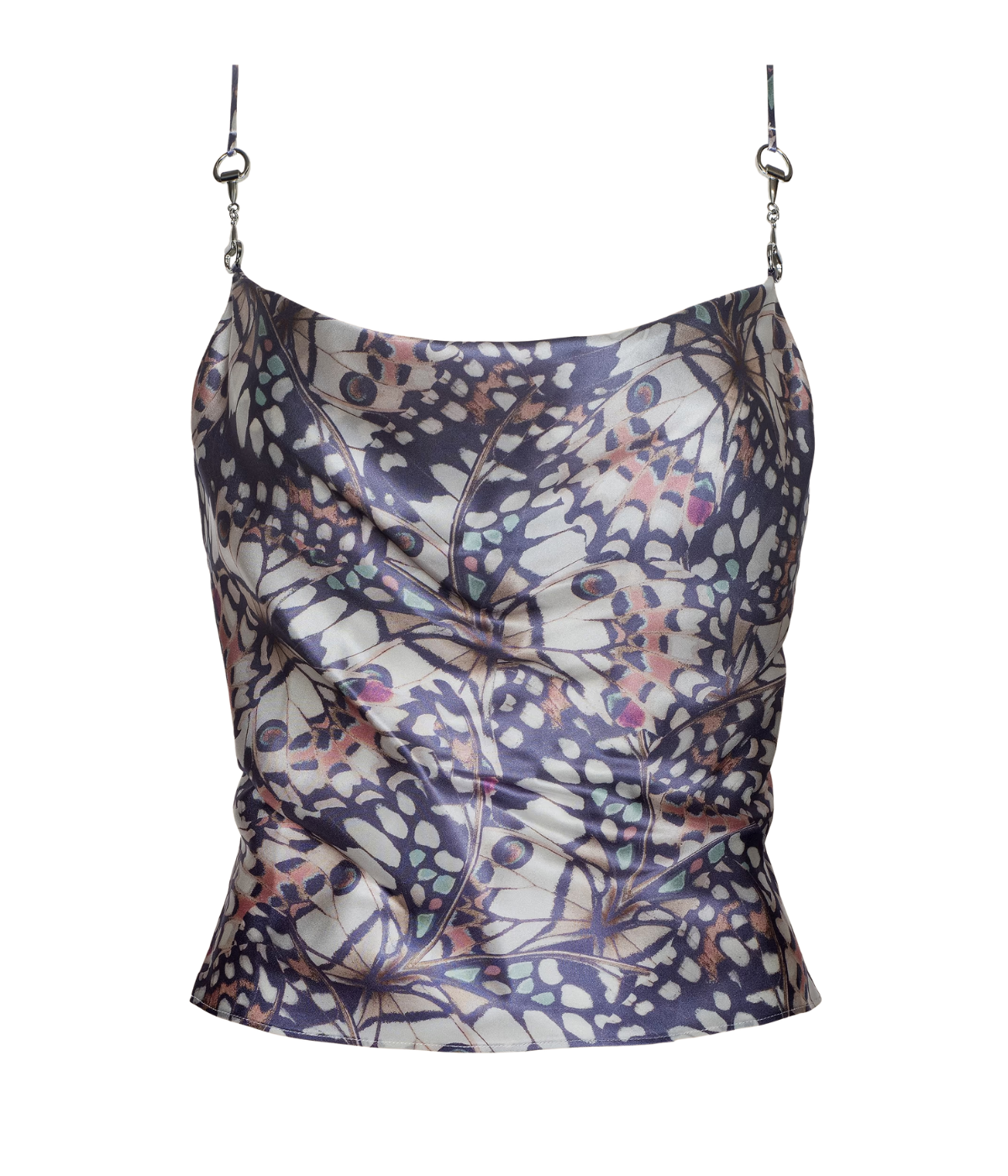 Calista Cowl Neck Cami In Multi Small Butterfly Wing