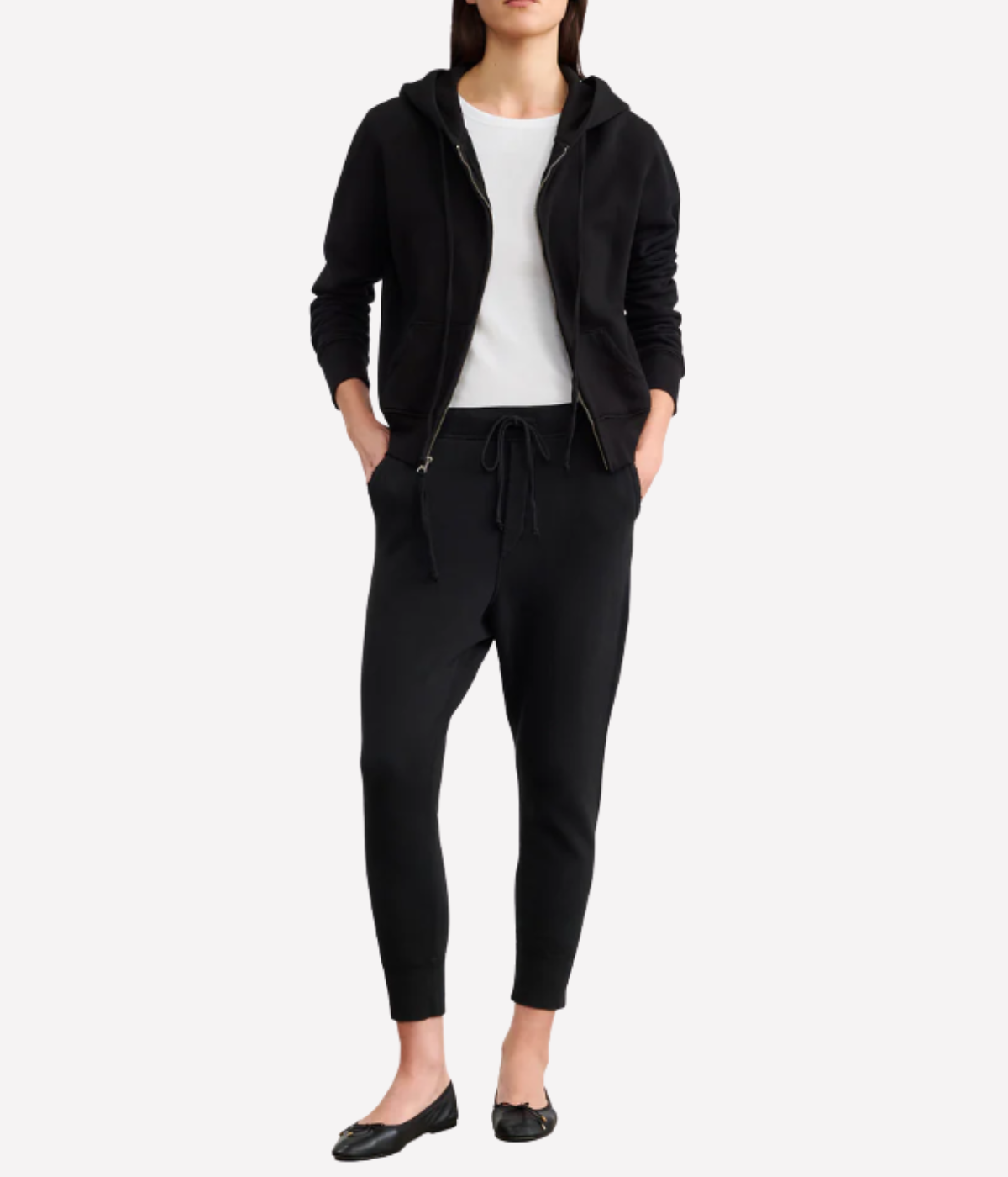 Callie Zip Up Hoodie in Washed Black