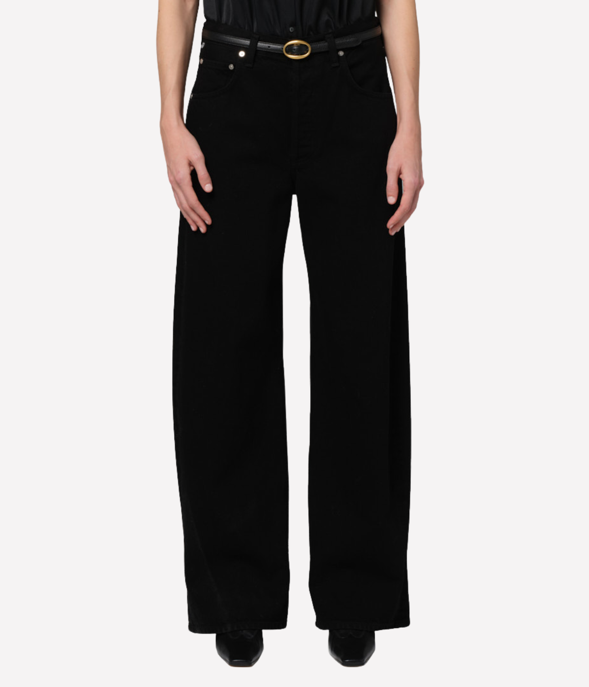 Ayla Baggy Jean in Solid Black