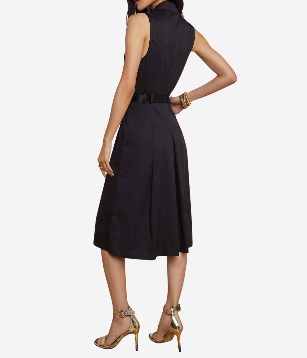 Kylo Belted Shirt Dress in Black Gold