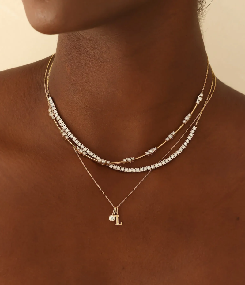 Ava Bea Tennis Necklace in 14k Yellow Gold