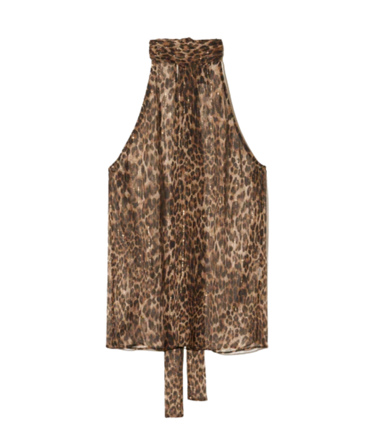 Alla Halterneck Top in Lurex Leopard