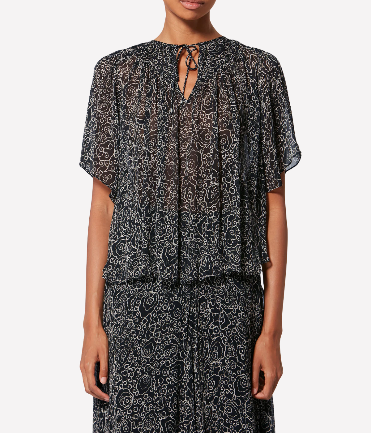 Neslya Top in Black Ecru