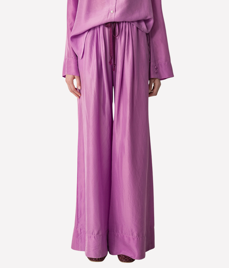 Habotai Silk Drawstring Pants in burlesque
