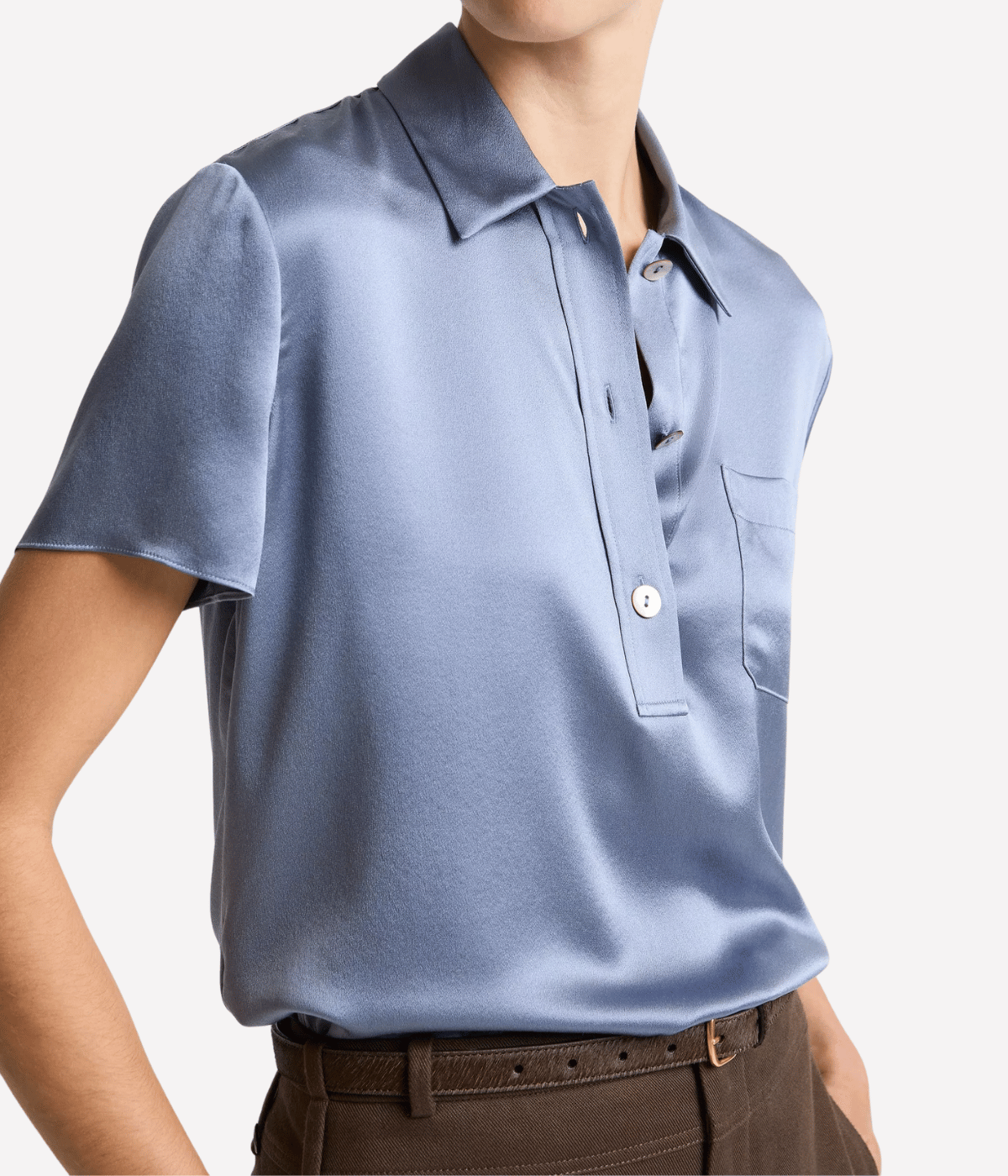SS Polo Top in Azul