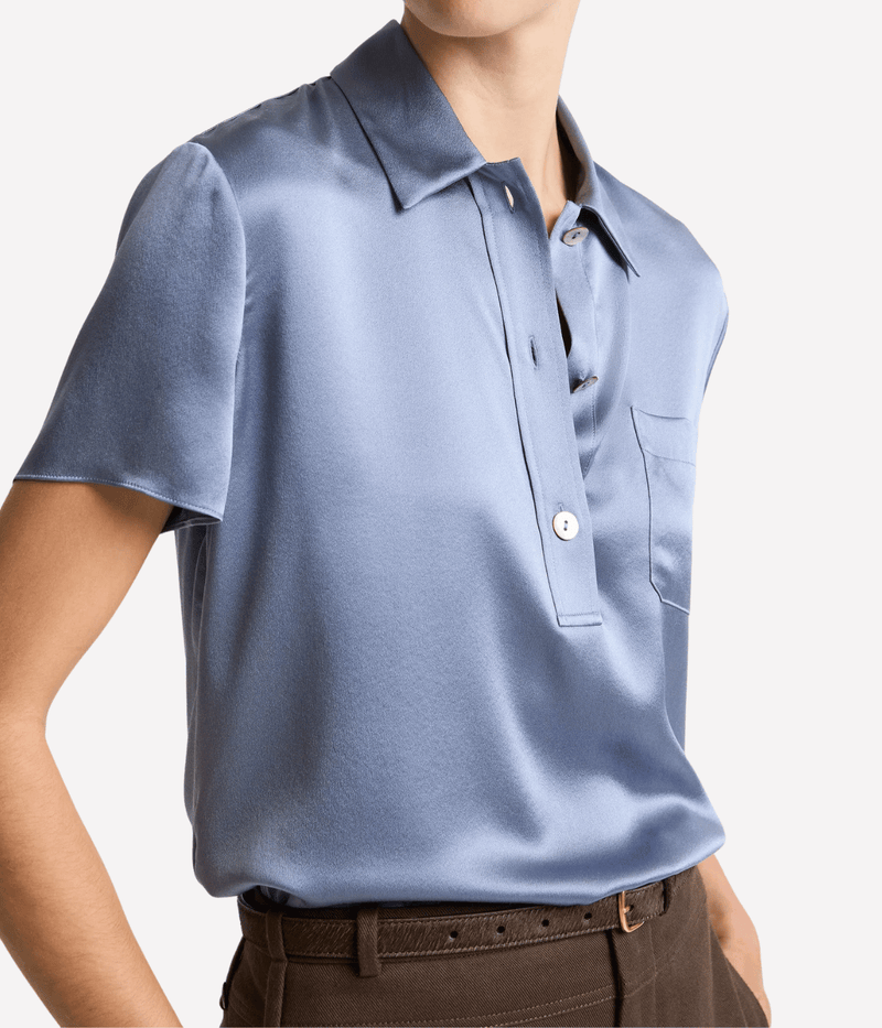 SS Polo Top in Azul