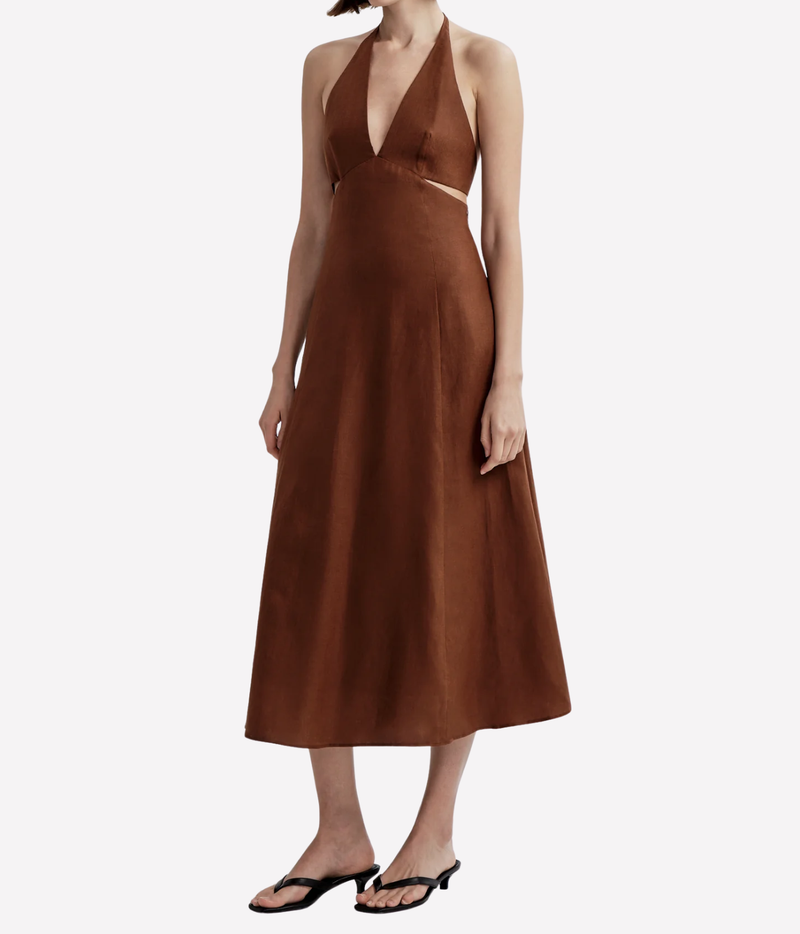 Evelena Dress in Brunette