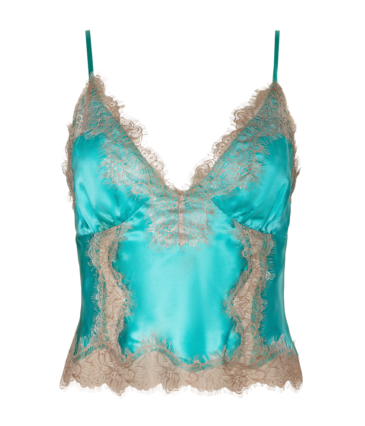Kimber Lace Insert Cami In Cyan Cappuccino