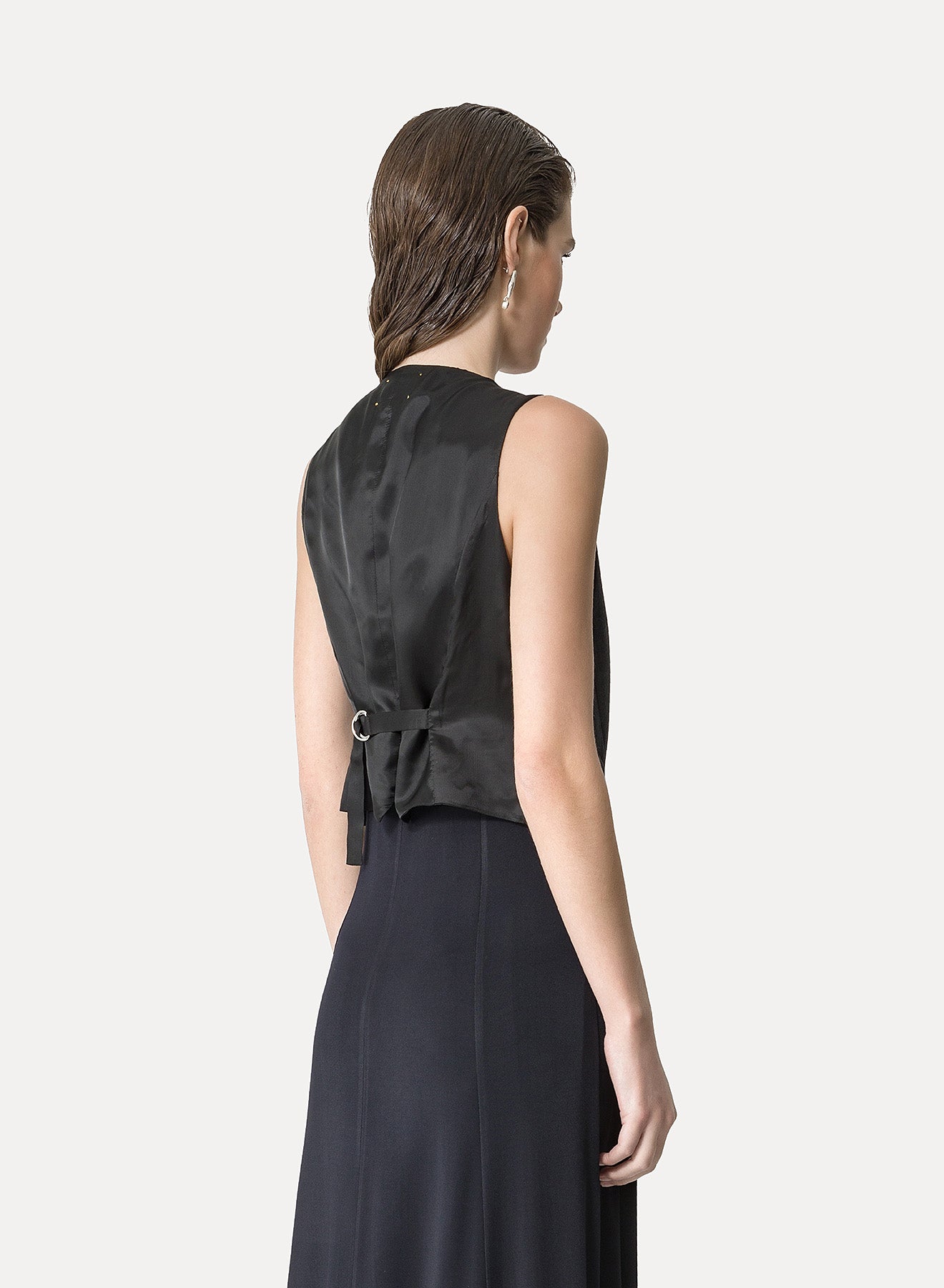 Pearl Embroidered Vest in Abisso