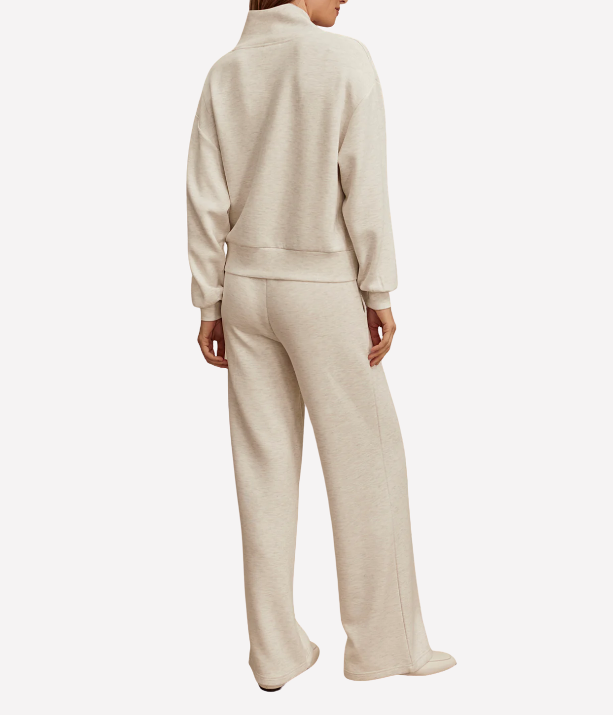Wide Leg Pant in Ivory Marl