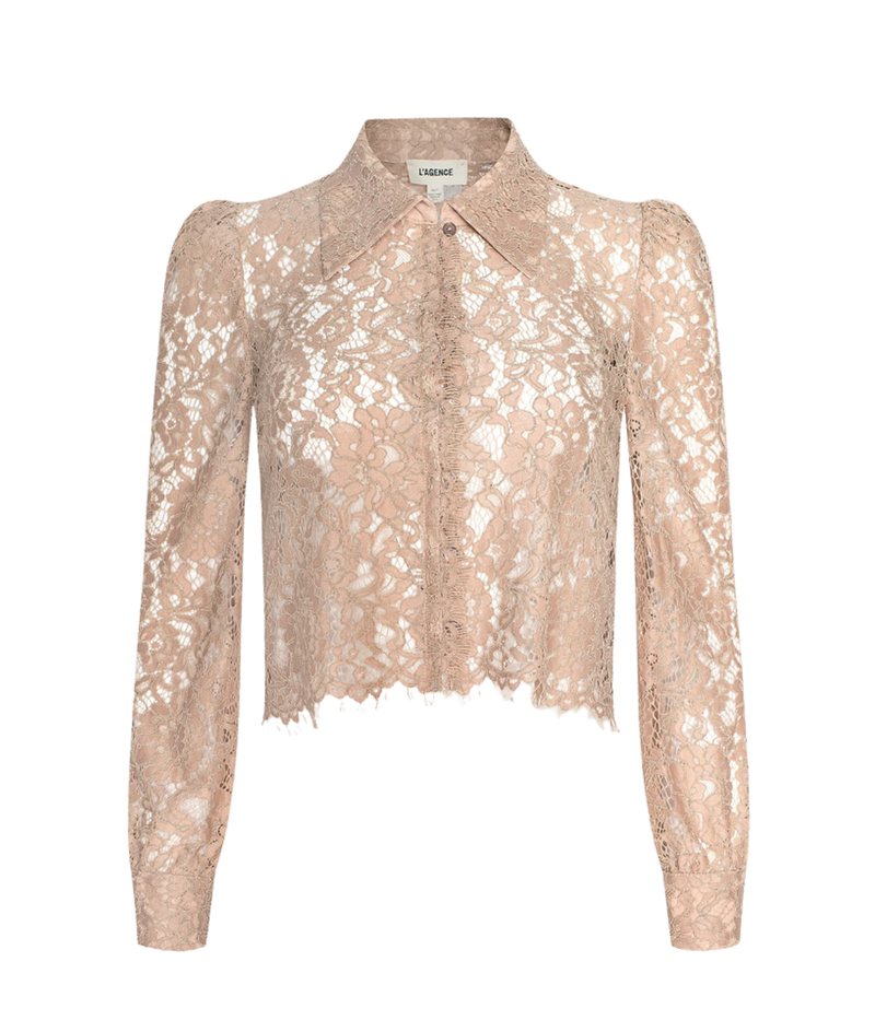 Anita Lace Button Up In Cappuccino