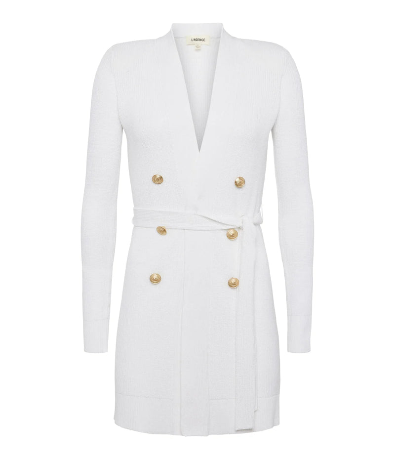Noe Double Breasted Cardigan in WHITE