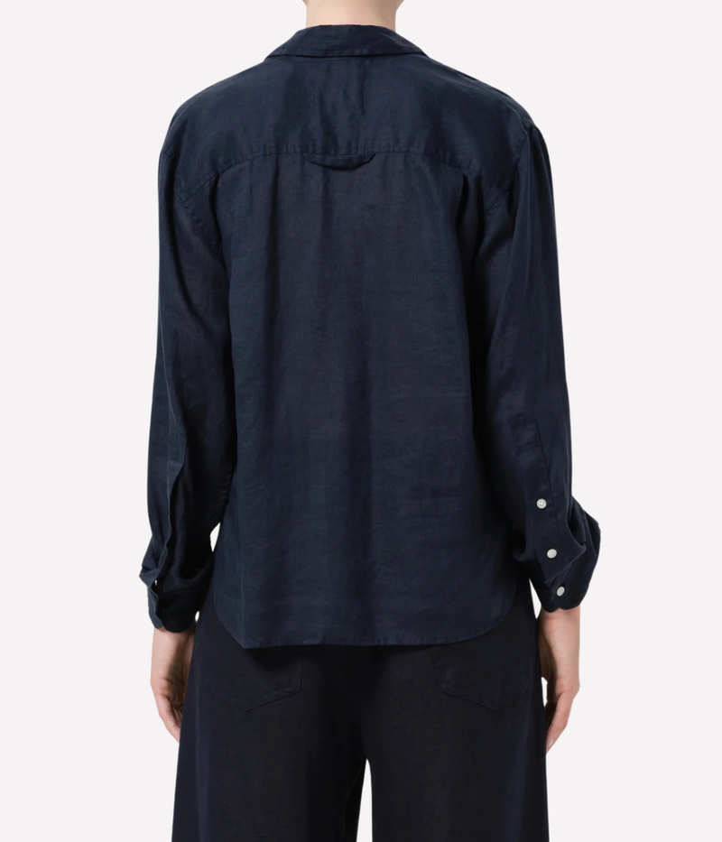 Kayla Shrunken Shirt in True Navy