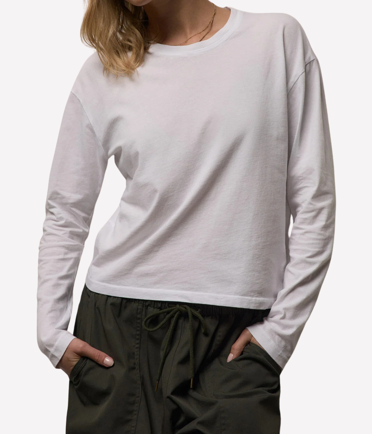 Boxy L/S Tee in WHITE