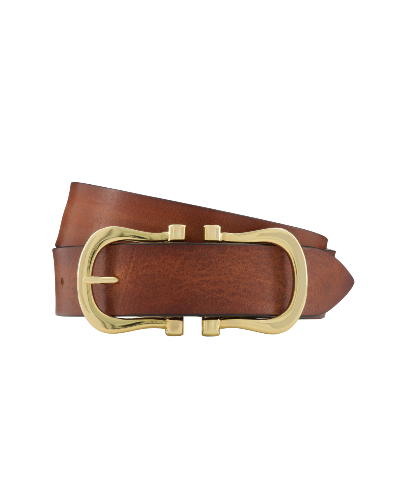 Gold Nicky X Belt in Tan