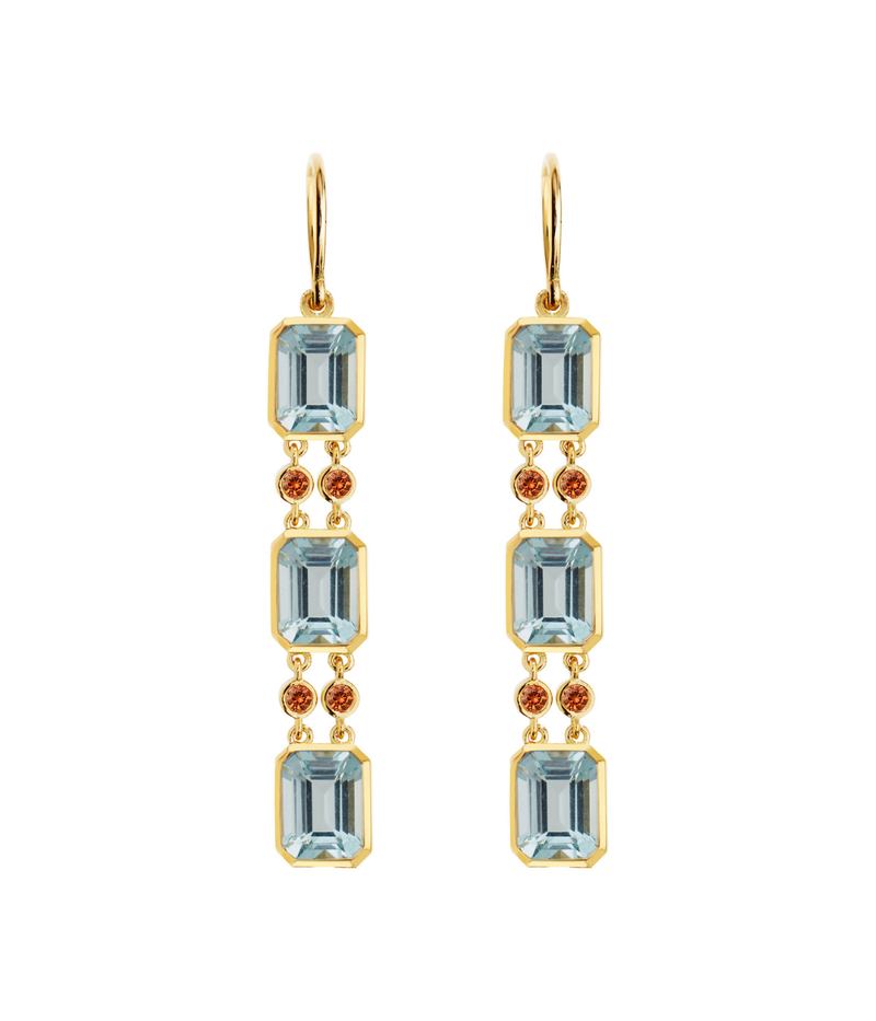 Sofia Aquamarine Drop Earrings in 18K Yellow Gold
