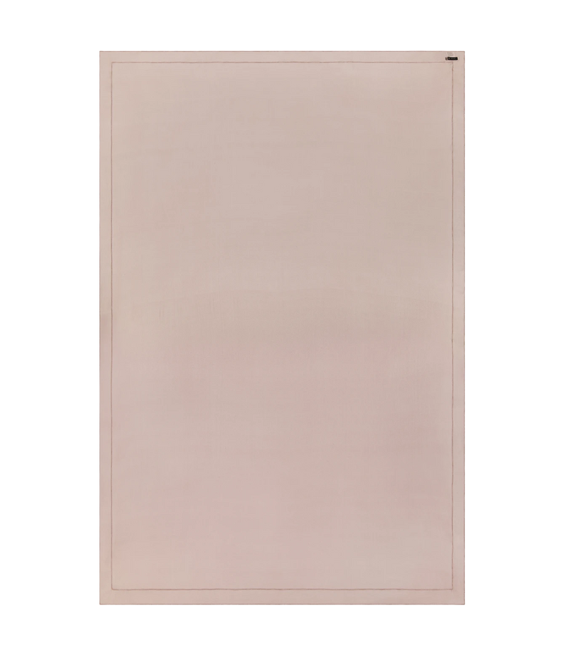A minimalist, solid pale blush pink rectangular panel or mat with a thin double-line border, shown flat against a solid white background.