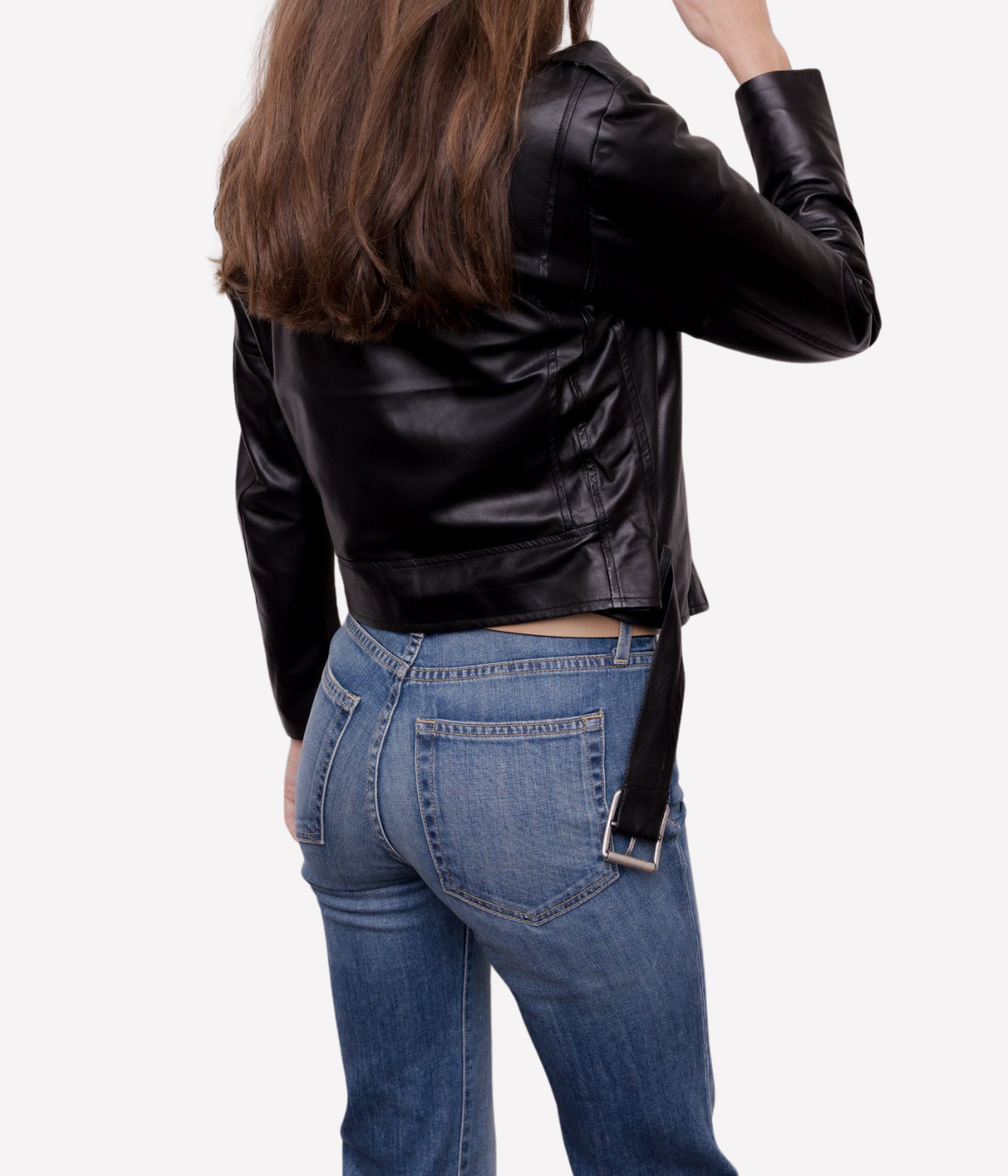 Womens Leather Jacket in NERO